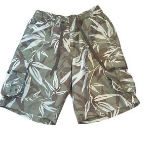Island Shores Men's Camouflage Swim Trunks Green Size S